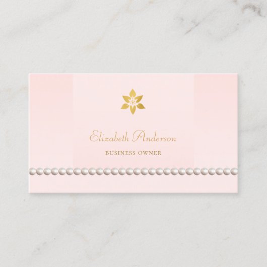 Roze Parelrand Ontwerp Visitekaartje (Voorkant)