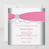 Roze parelroze foto van Christening Kaart (Achterkant)