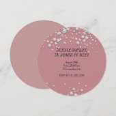 ROZE PARELS BRUIDSDIEP INVITATIE SAVE THE DATE (Voorkant / Achterkant)