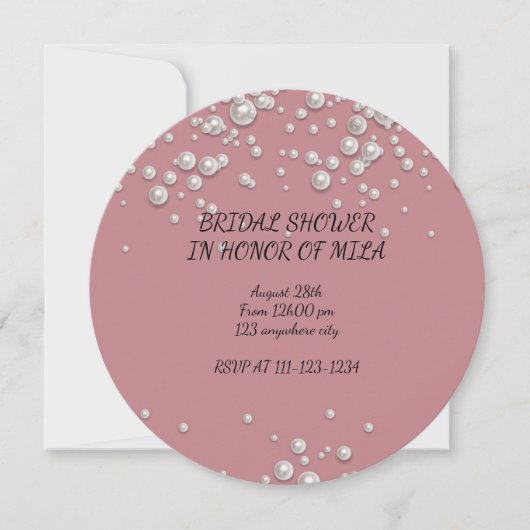 ROZE PARELS BRUIDSDIEP INVITATIE SAVE THE DATE (Voorkant)