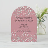 ROZE PARELS BRUIDSDUIK UITNODIGING (Staand voorkant)
