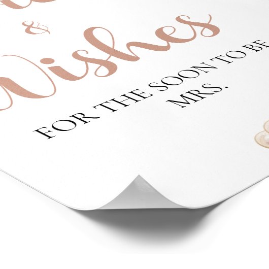 Roze Parels en Prosecco Advies en Wensen Sign Poster (Hoek)