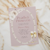 Roze Parels en Prosecco Bridal Kaart