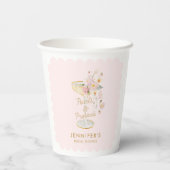 Roze Parels en Prosecco Bruidsdiner Borrel Papieren Bekers (Achterkant)