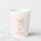 Roze Parels en Prosecco Bruidsdiner Borrel Papieren Bekers (Voorkant)