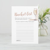 Roze Parels en Prosecco Bruiloft Bucket List Game Kaart (Staand voorkant)
