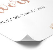 Roze Parels en Prosecco Champagne Favors Sign Poster (Hoek)