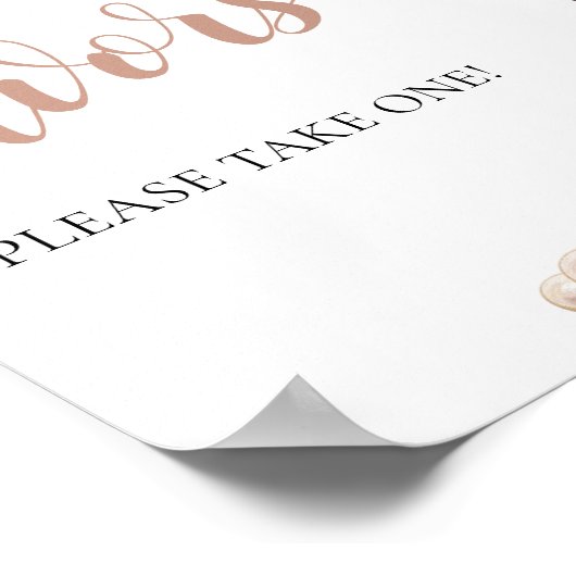 Roze Parels en Prosecco Champagne Favors Sign Poster (Hoek)