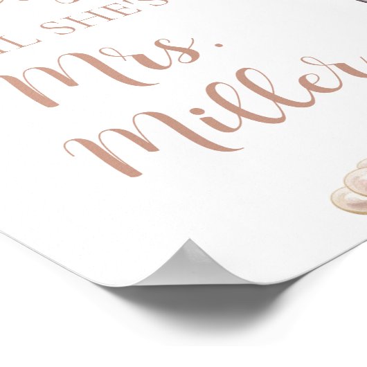 Roze parels en prosecco dagen tot ze mevrouw is poster (Hoek)