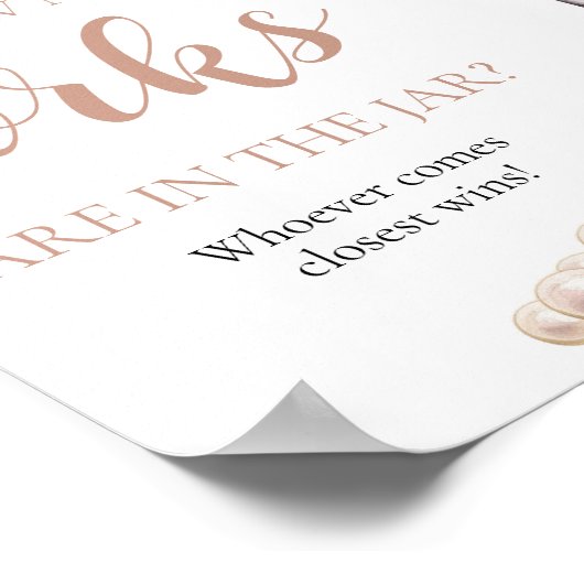 Roze parels en Prosecco raden hoeveel kurken spel Poster (Hoek)