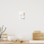 Roze parels en Prosecco raden hoeveel kurken spel Poster (Keuken)