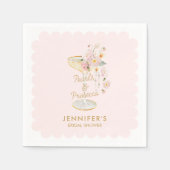 Roze parels en Prosecco Vrijgezellenfeest Servet (Voorkant)