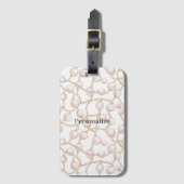 Roze Parels Gouden Ketting Bagagelabel (Voorkant (verticaal))