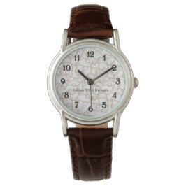 Roze Parels Gouden Ketting Horloge