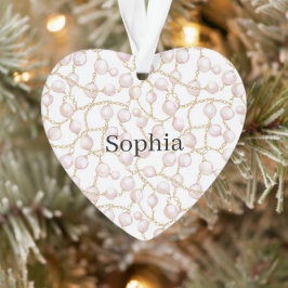 Roze Parels Gouden Ketting Kerstmis Ornament
