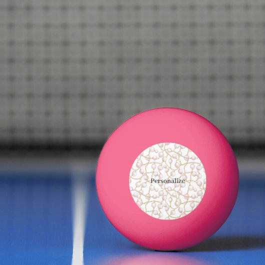 Roze Parels Gouden Ketting Pingpongbal (Net)