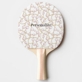 Roze Parels Gouden Ketting   Tafeltennisbatje