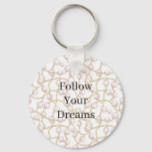 Roze Parels Gouden Ketting Verjaardag Sleutelhanger (Voorkant)
