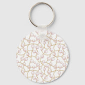 Roze Parels Gouden Ketting Verjaardag Sleutelhanger (Achterkant)