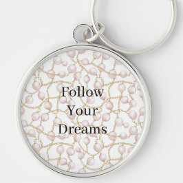 Roze Parels Gouden Ketting Verjaardag Sleutelhanger