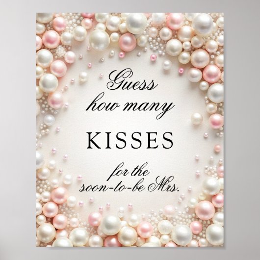 Roze Parels Hoeveel Kussen Vrijgezellenfeest Game Poster (Voorkant)