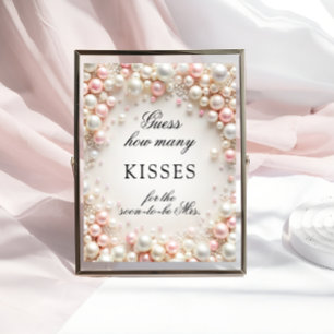 Roze Parels Hoeveel Kussen Vrijgezellenfeest Game Poster