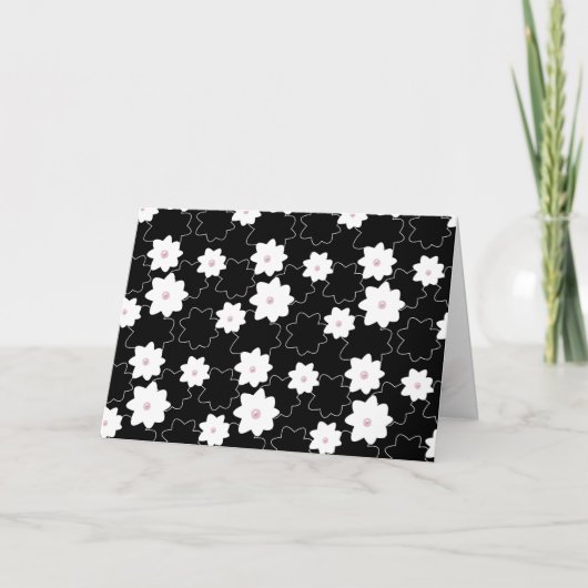 Roze parels in bloem bedankt kaart (Voorkant)