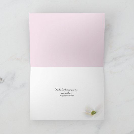 Roze parels op bloemverjaardag kaart (Binnen)