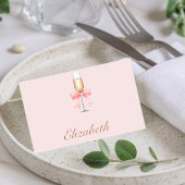 Roze Parels & Prosecco Bruidsfeest Bedankkaart