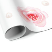 Roze Parels & Prosecco Bruidsfeest Bruiloft Gesche Cadeaupapier (Rol Hoek)