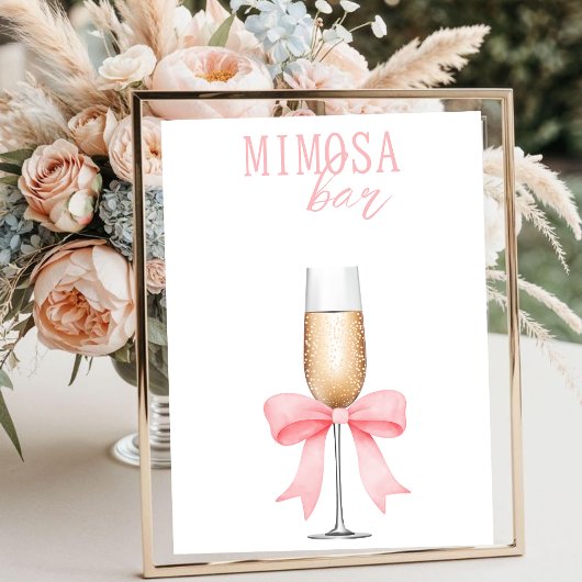 Roze Parels & Prosecco Bruidsfeest Mimosa bar Poster