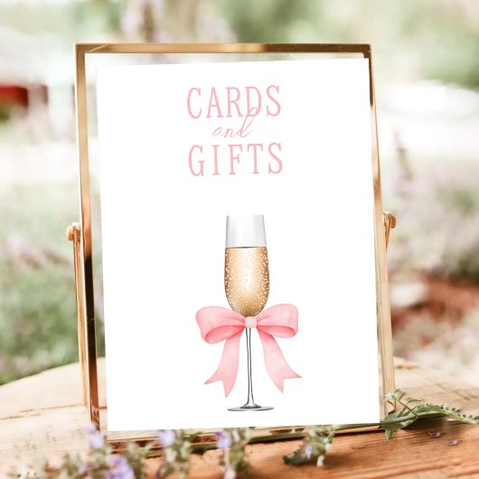 Roze parels & Prosecco Bruidsmeisje cadeaus Poster