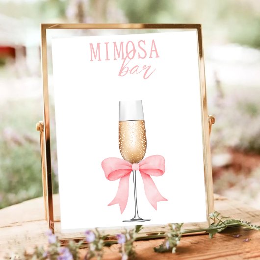 Roze Parels & Prosecco Bruidsmeisje Mimosa bar Poster