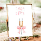 Roze parels & Prosecco Bruiloftsfeest kaarten cade Poster