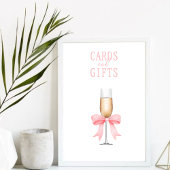 Roze parels & Prosecco Bruiloftsfeest kaarten cade Poster