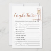 Roze Parels & Prosecco Koppel Trivia Bruidsfeest S Kaart (Voorkant)
