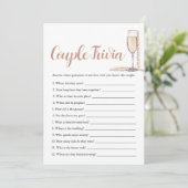 Roze Parels & Prosecco Koppel Trivia Bruidsfeest S Kaart (Staand voorkant)