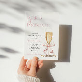 Roze Parels & Prosecco Minimaal Vrijgezellenfeest Kaart