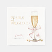 Roze Parels & Prosecco Strikte Bruidsmeisjesborrel Servet (Voorkant)