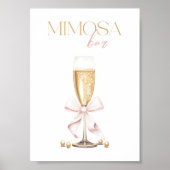 Roze Parels & Prosecco Vrijgezellenfeest Mimosa Ba Poster (Voorkant)