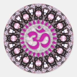 Roze Pareltjes Aum Spirituele Sticker