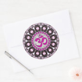 Roze Pareltjes Aum Spirituele Sticker (Envelop)
