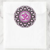 Roze Pareltjes Aum Spirituele Sticker (Tas)