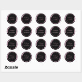 Roze Pareltjes Cirkel Aangepast Ronde Sticker (Vel)