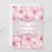 roze parelwitte bloemen op zaterdag 3 kaart (Achterkant)