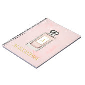 Roze parfume Flacon Chic Monogram Personal Notitieboek (Linkerzijde)
