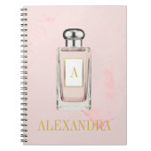 Roze parfume Flacon Chic Monogram Personal Notitieboek (Voorkant)