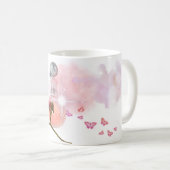 Roze parfumfles & bloemen koffiemok esthetisch (Voorkant rechts)