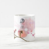 Roze parfumfles & bloemen koffiemok esthetisch (Center)