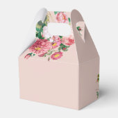 Roze parfumfles bloemige bruidsdouche  bedankdoosjes (Achterkant)